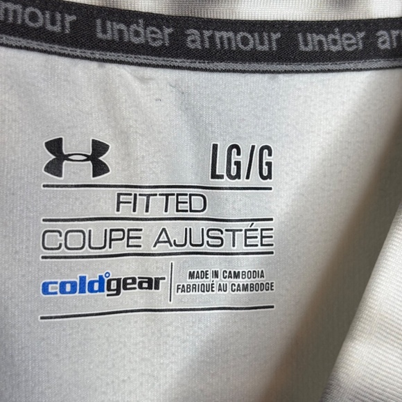 Under Armor White Gray Cold Gear Mock Fitted Pullover Top Women's Size Large - Picture 8 of 11